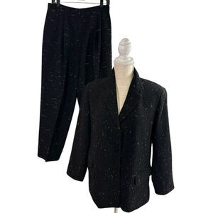 Lafayette 148 New York Wool Silk Suit Blazer Pants 2 Piece Women's sz 12 Petite